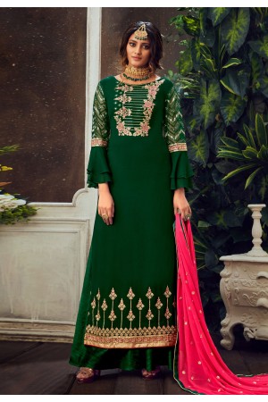 Green georgette straight cut salwar suits 6503