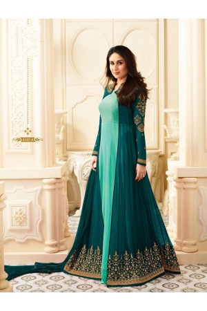 Kareena Kapoor Sea green and turquoise  georgette anarkali kameez