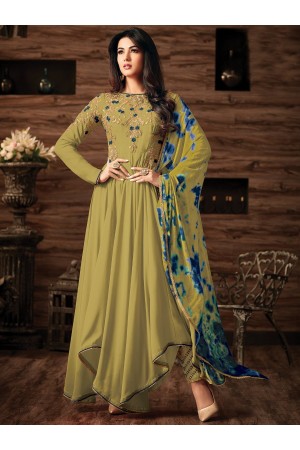 Sonal chauhan Olive Green georgette anarkali 4808