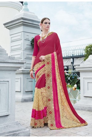 Party-wear-Cherry-Pink2-color-saree