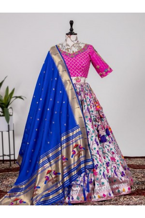 Bollywood Model Pink jacquard silk wedding lehenga choli