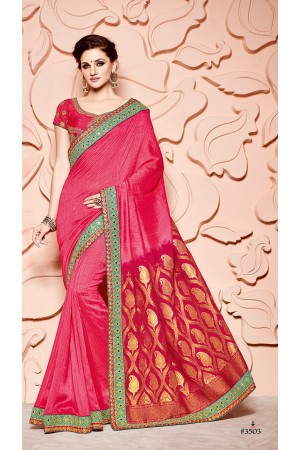 Red banarasi silk wedding wear saree