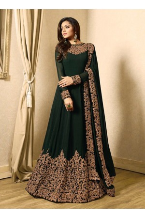 Drashti Dhami deep green color georgette party wear anarkali kameez