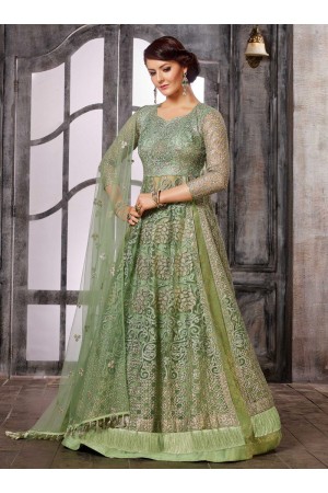 Light Green color net wedding wear Ghagra Choli