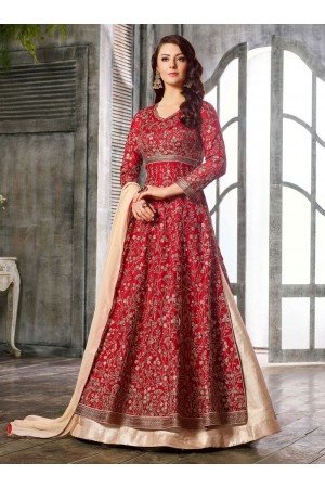 Red color Albela Satin wedding wear Ghagra Choli