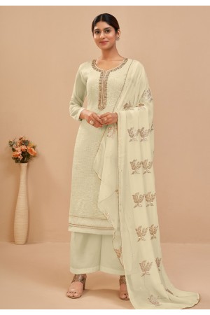 Georgette pakistani suit in Beige colour 2046D