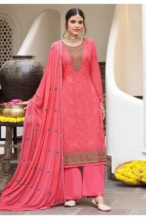 Georgette palazzo suit in Pink colour 161331