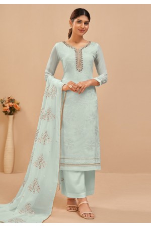 Georgette palazzo suit in Sky blue colour 2045A