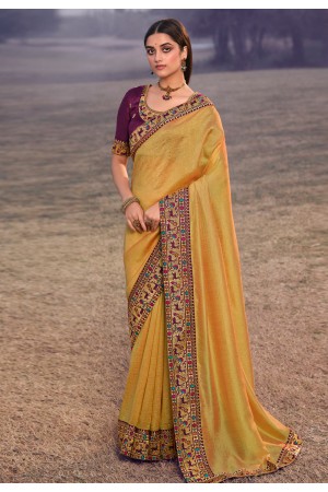 Beige silk saree with blouse 3909