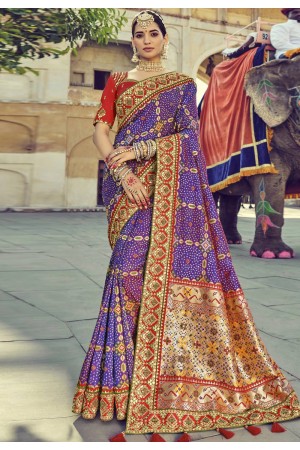 Purple silk festival wear saree 6103
