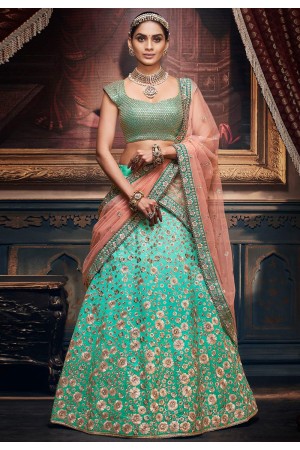 Aqua silk circular lehenga choli 5154