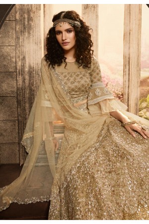 Beige net embroidered designer lehenga choli 21003