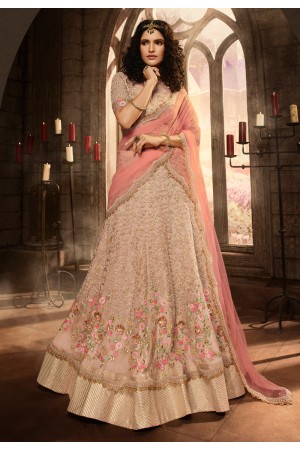 Gray net embroidered royal lehenga choli 21002