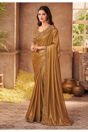 Golden silk saree with blouse 903