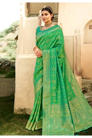 Light green silk festival wear saree 2202