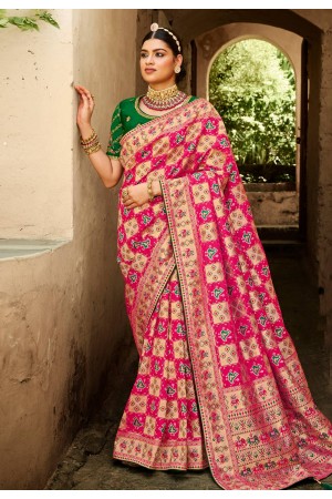 Magenta silk saree with blouse 2207