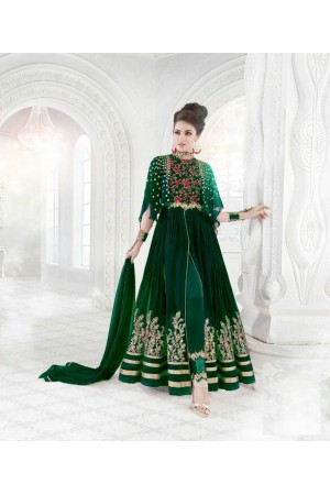 Green color georgette wedding wear anarkali