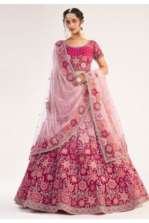 Magenta net circular lehenga choli 1049