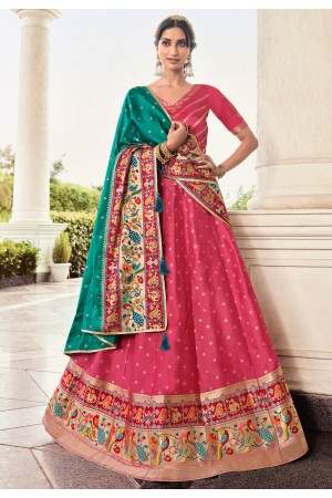 Pink banarasi a line lehenga choli 4271