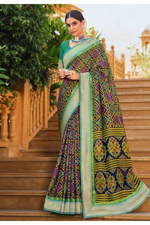 Green brasso saree with blouse 147476