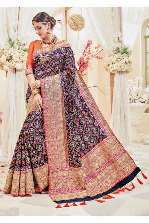 Blue Banarasi Silk Woven Wedding Saree 4112