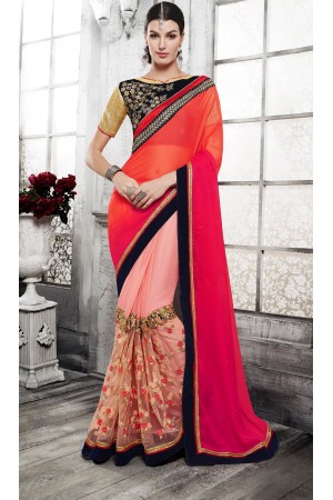 Party-wear-dual-shaded-pink-color-saree