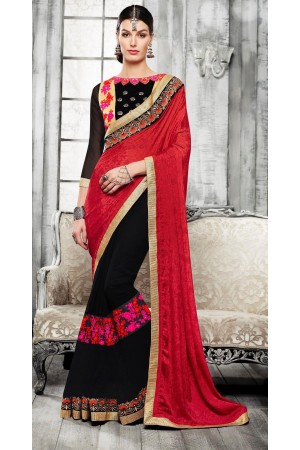 Party-wear-red-black-5-color-saree