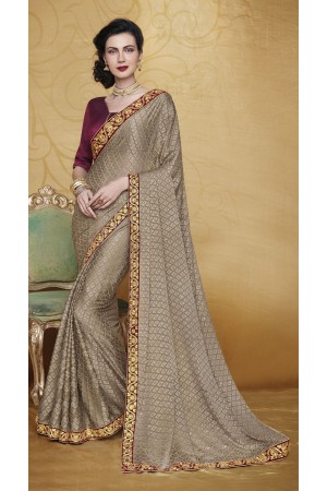 Party-wear-Cedar-Brown-color-saree