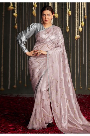 Kajal aggarwal Silk bollywood Saree in pink colour 5227