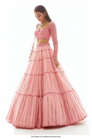 Bollywood model light pink georgette lehenga choli