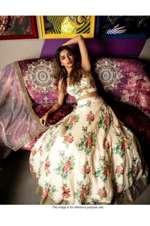 Bollywood model cream floral sequins lehenga choli
