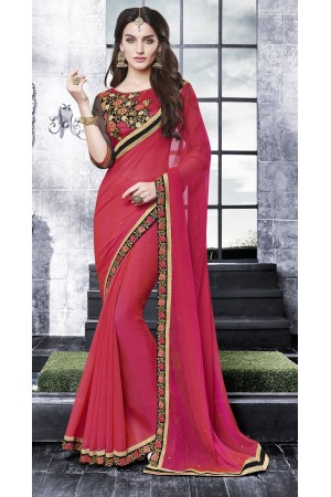 Party-wear-red-black-8-color-saree