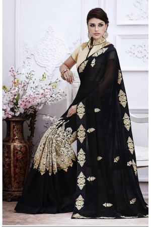 Party-wear-black-beige-10-color-saree
