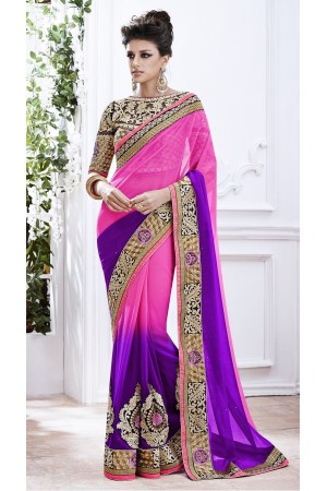 Party-wear-purple-pink-color-saree