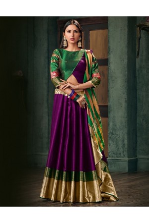 Amani Wine Magenta Wedding Wear Cotton Saree