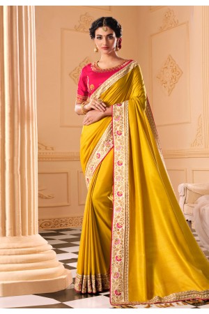 Yellow silk saree 315