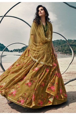 Mehndi organza lehenga choli 5307