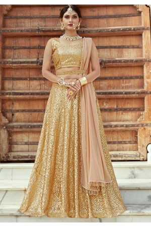 Indian Dress Gold Color Bridal Lehenga 1104