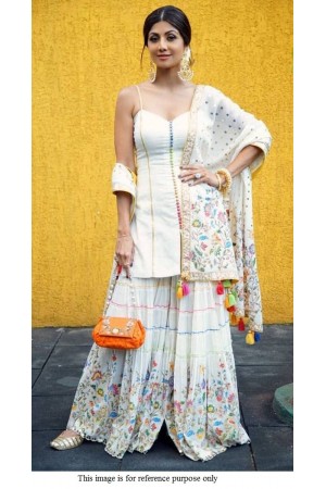Bollywood Shilpa Shetty Inspired white sharara set