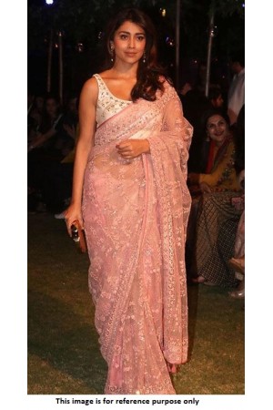 Bollywood Shreya Saran Inspired Pink net saree