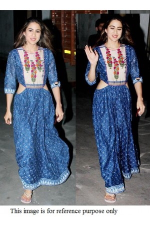 Bollywood Sara Ali Khan Inspired blue crepe gown