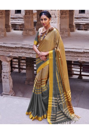 Abhirati Dolphin Grey Cotton Saree