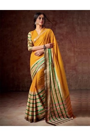 Arohi Shagun Orange Cotton Saree