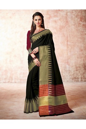 Gia abyss black Cotton Saree