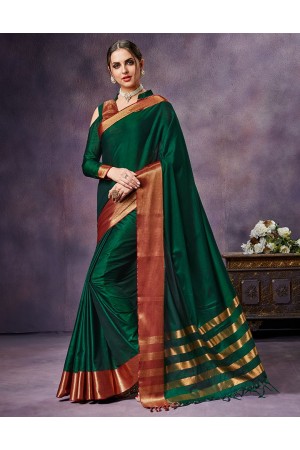 Nimmi Emerald Green Cotton Saree