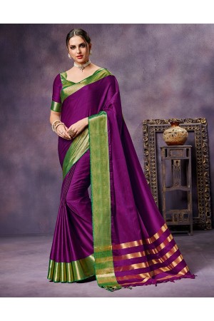 Nimmi Sangria Magenta Cotton Saree