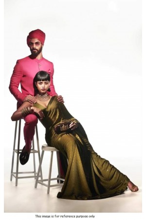 Bollywood Sabyasachi Inspired mehandi georgette sequin saree