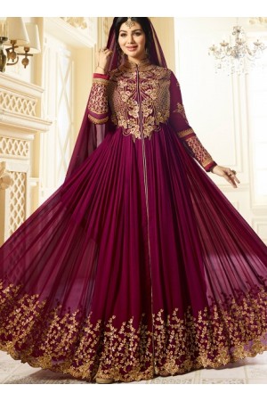 Ayesha Takia Purple color georgette party wear salwar kameez