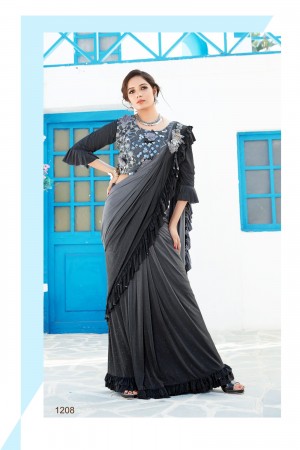 Party wear ruffle saree 1208