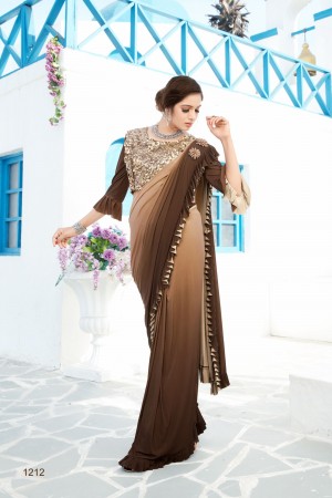 Party wear ruffle saree 1212